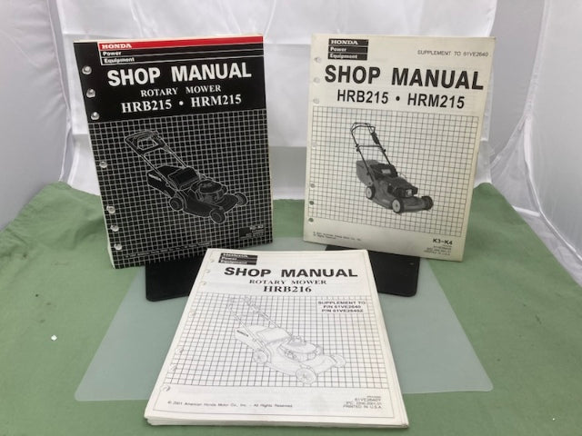 Honda 61VE2640 HRB215 HRM215 Shop Manual '97 w/ Supplements Z & Y '01 Genuine