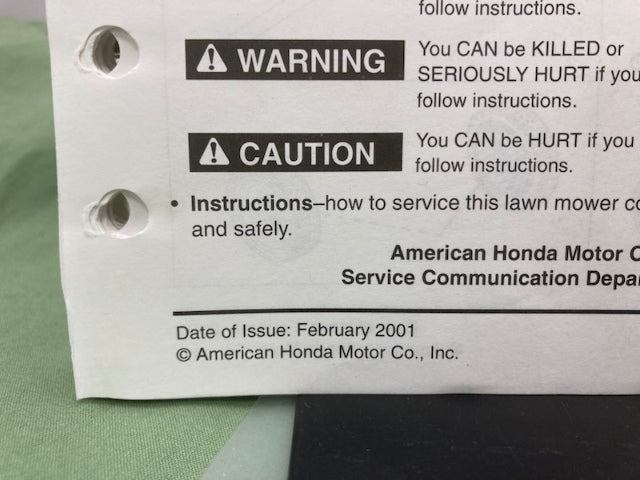 Honda 61VE2640 HRB215 HRM215 Shop Manual '97 w/ Supplements Z & Y '01 Genuine