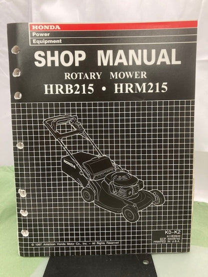 Honda 61VE2640 HRB215 HRM215 Shop Manual '97 w/ Supplements Z & Y '01 Genuine
