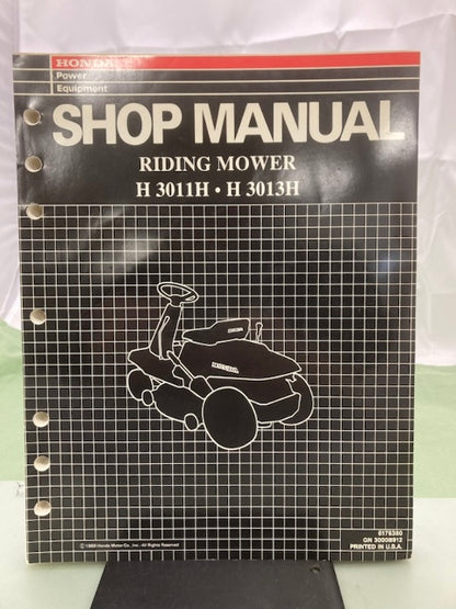 Honda 6176380 H 3011H 3013H Riding Mower Shop Manual 1989 Genuine