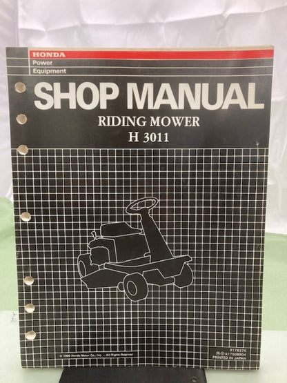 Honda 6176370 H 3011 Riding Mower Shop Manual 1989 Genuine