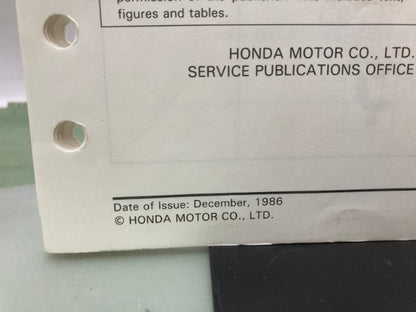 Honda 6175100 HT-R3009 Shop Manual '85 w/ HT-R3811 Supplements Z & Y '86 Genuine