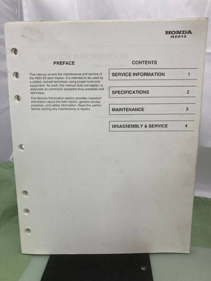Honda 61771600 H2013 Shop Manual '95 w/ HDA & H2113 Supplements Z & Y Genuine