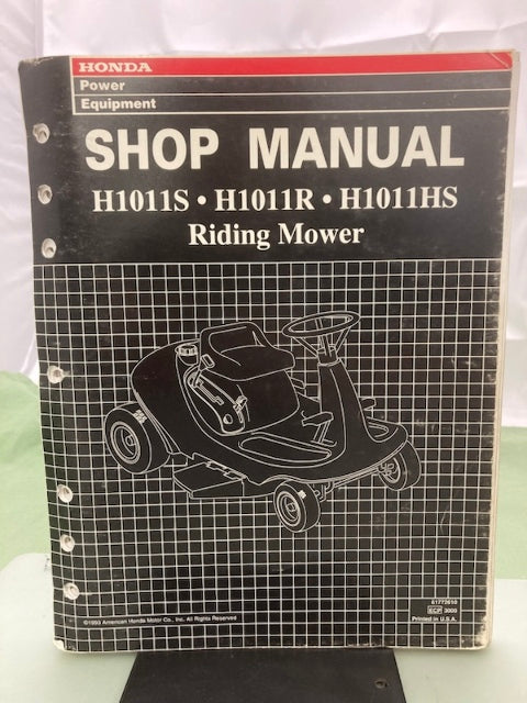 Honda 61772610 H1011S H1011R H1011HS Riding Mower Shop Manual 1993 Genuine
