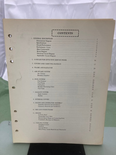 Honda 6186201 EM5000 Portable Generator Shop Manual 1974 Genuine