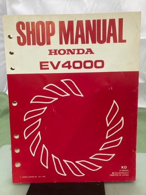 Honda 6189500 EV4000 Generator Shop Manual 1982 Genuine