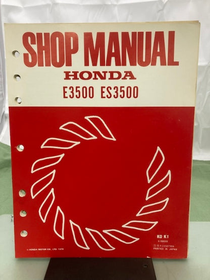 Honda 6188000 E3500 ES3500 Generator Shop Manual 1979 Genuine