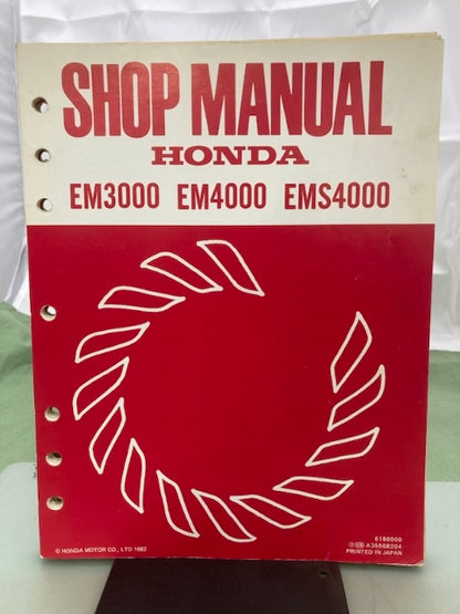 Honda 6189900 EM3000 EM4000 EMS4000 Generator Shop Manual 1982 Genuine