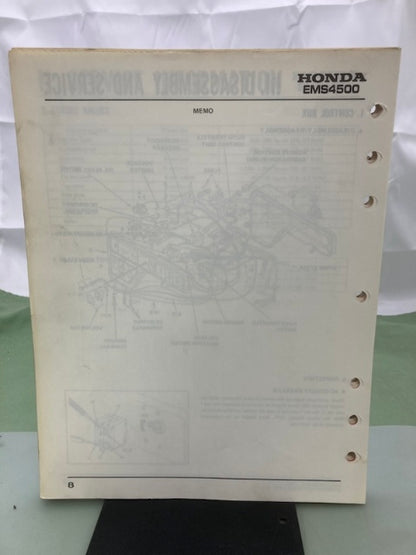 Honda 6189900 EM3000 EM4000 EMS4000 Generator Shop Manual 1982 Genuine