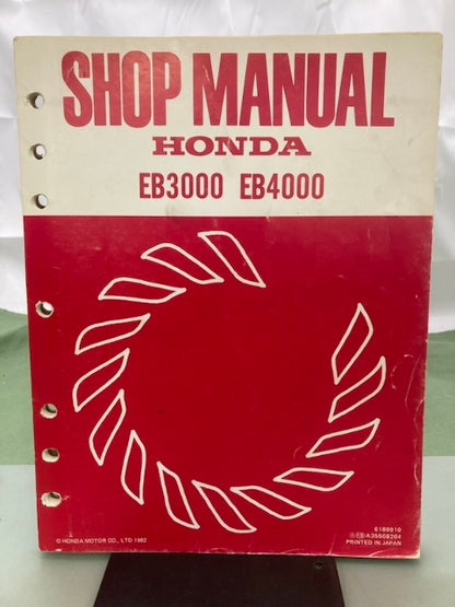 Honda 6189910 EB3000 EB4000 Generator Shop Manual 1982 Genuine