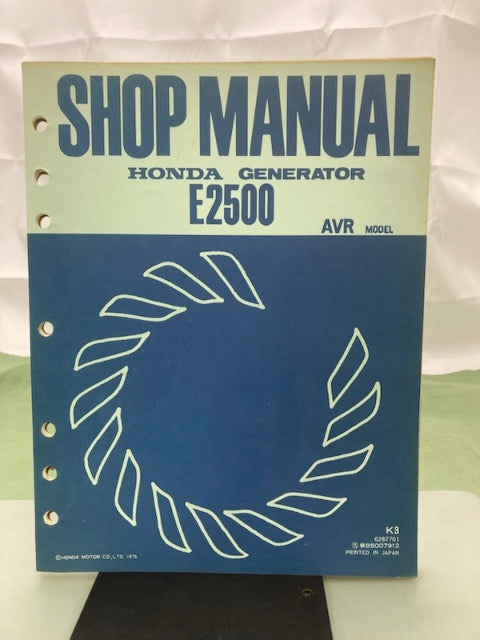 Honda 6287701 E2500 AVR Model Generator Shop Manual 1979 Genuine