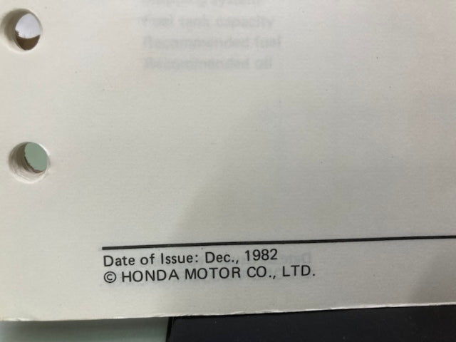 Honda 6189202 EM500 EM600 Generator Shop Manual 1982 Genuine