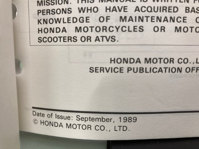 Honda 61GE200 '90 NS50F Service Manual 1989 Genuine
