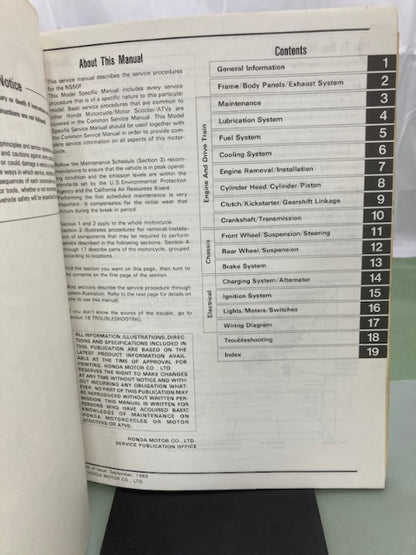Honda 61GE200 '90 NS50F Service Manual 1989 Genuine