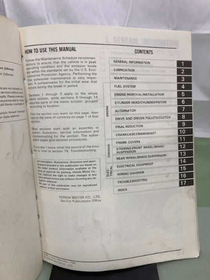 Honda 61GN202 '85-'87 NB50 Aero 50 Service Manual 1986 Genuine