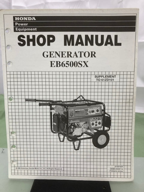 Honda 61ZD100Y EB6500SX Generator Shop Manual Supplement 2002 Genuine