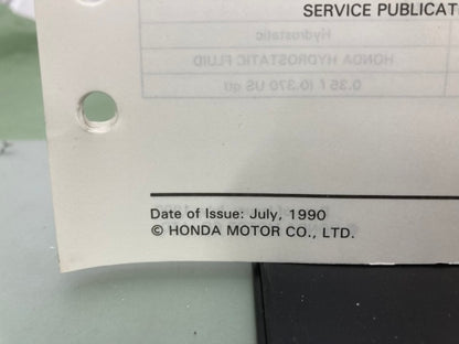 Honda 61VB301Z HRC216 Rotary Mower Shop Manual Supplement 1990 Genuine