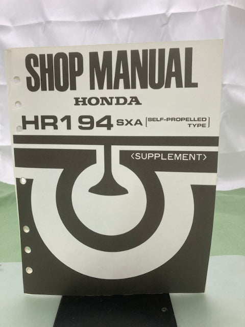 Honda HR194 SXA Rotary Mower Shop Manual Supplement for 61VA301 1986 Genuine
