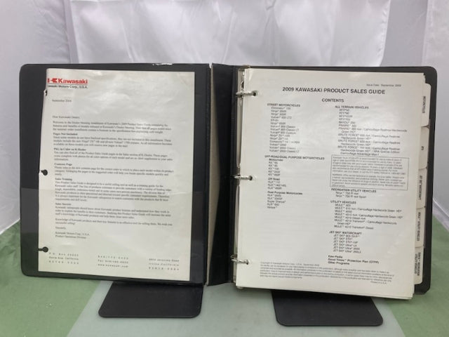 Kawasaki Product Sales Guide Binder w/ Spec Sheets 2009 Genuine