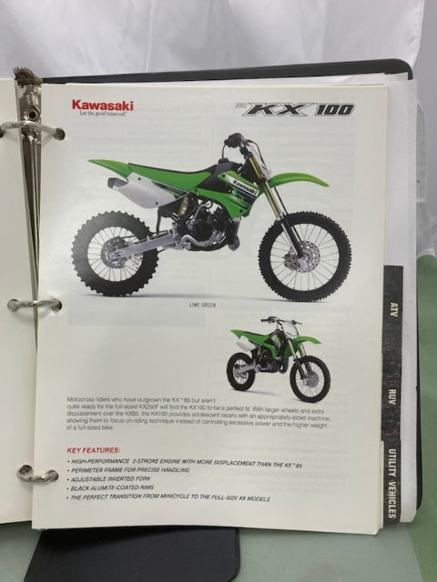 Kawasaki Product Sales Guide Binder w/ Spec Sheets 2012 Genuine