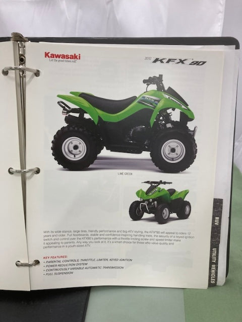 Kawasaki Product Sales Guide Binder w/ Spec Sheets 2012 Genuine