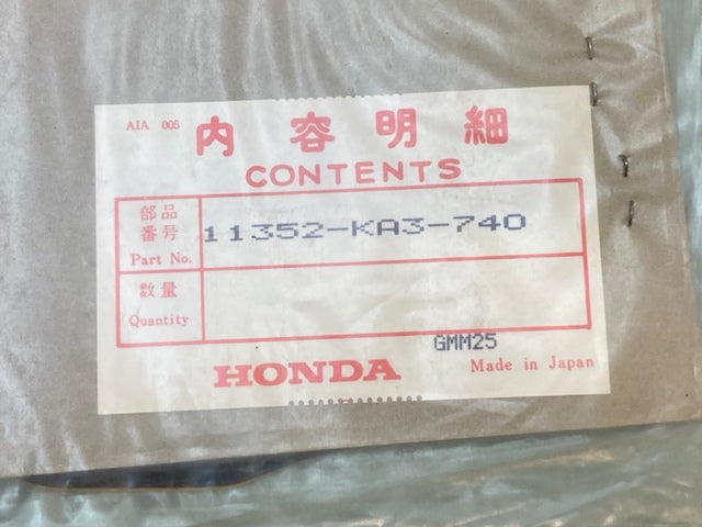 Honda 11352-KA3-740 Gasket, L., Cover New Genuine