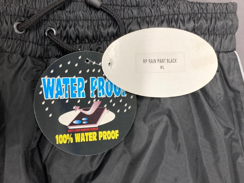 Brooks RP-XL Men's X-Large Rain Pants Black New Genuine