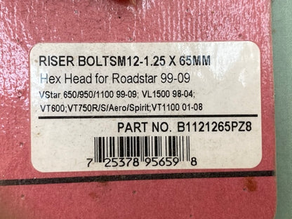 Show Chrome B1121265PZ8 Riser Bolts M12-1.25x65MM New Genuine