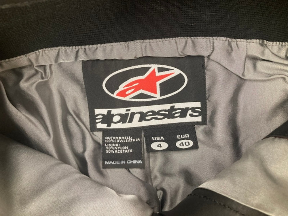 Alpinestars 313901 Stella Cat Vintage Leather Pants BLK Size 40 New Genuine