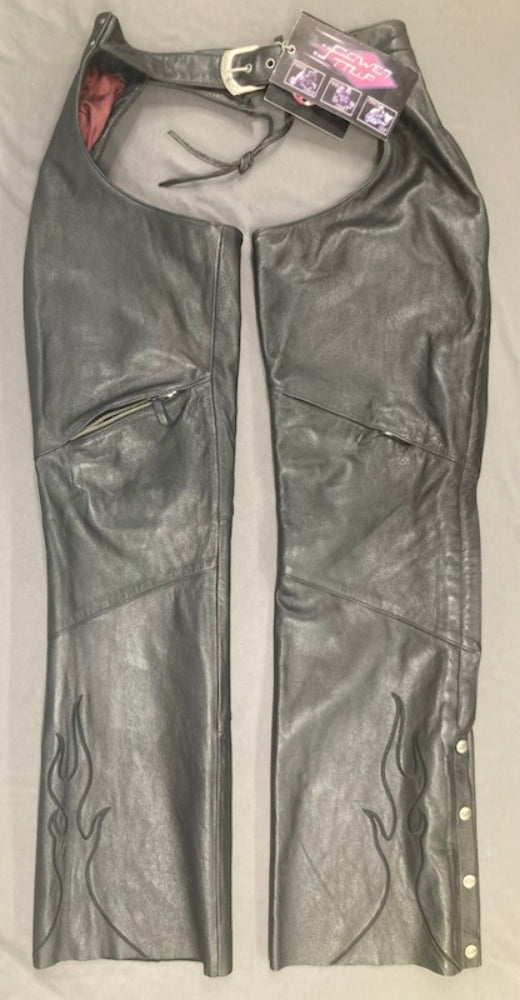 Power Trip Women's Leather Power Glide Chaps XS New Genuine