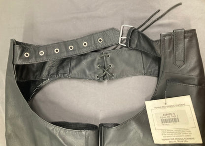 Highway One 445420-S Women's Leather Motorcycle Chaps BLK Small New Genuine