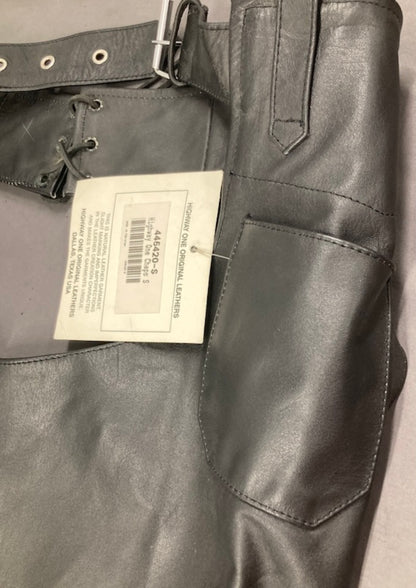 Highway One 445420-S Women's Leather Motorcycle Chaps BLK Small New Genuine