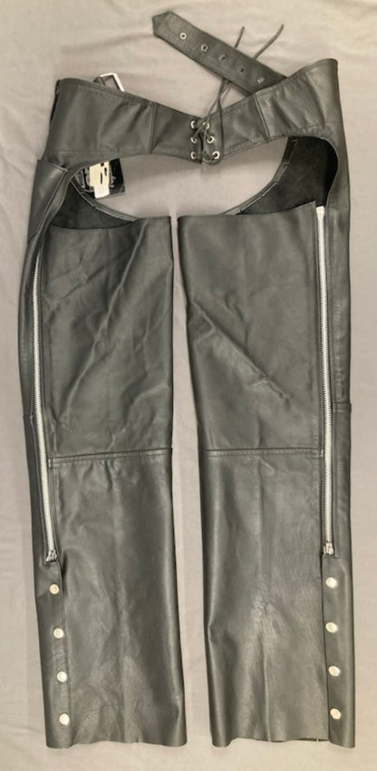 Highway One 445420-S Women's Leather Motorcycle Chaps BLK Small New Genuine