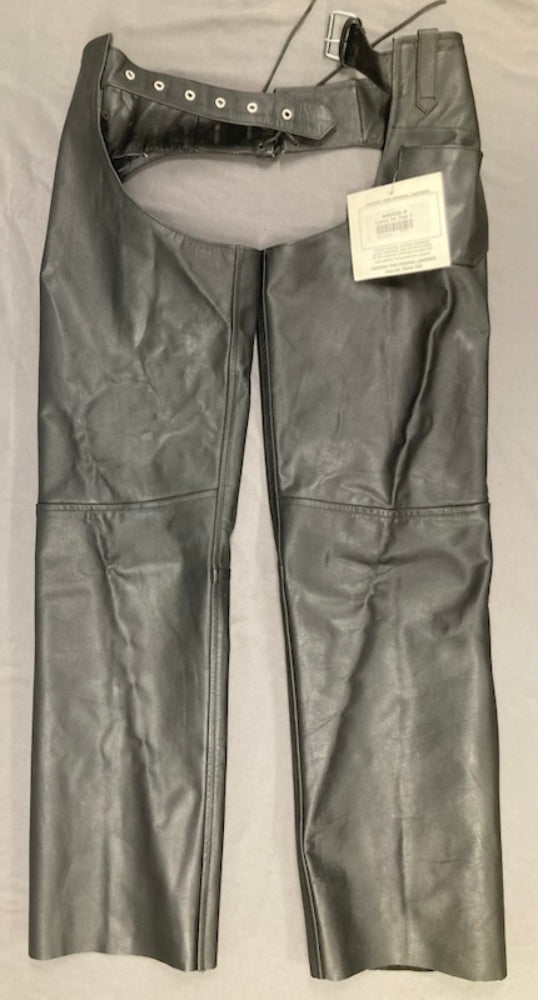 Highway One 445420-S Women's Leather Motorcycle Chaps BLK Small New Genuine