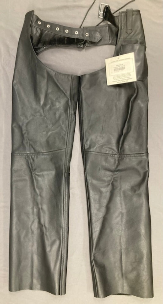 Highway One 445420-S Women's Leather Motorcycle Chaps BLK Small New Genuine