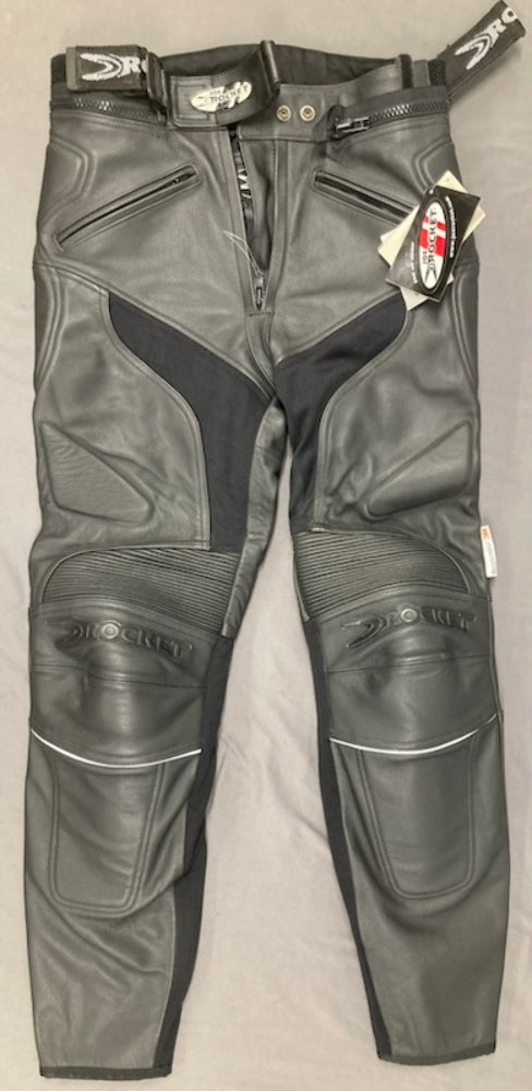 Joe Rocket Women's Leather Motorcycle Riding Pants Black Size 8 New Genuine