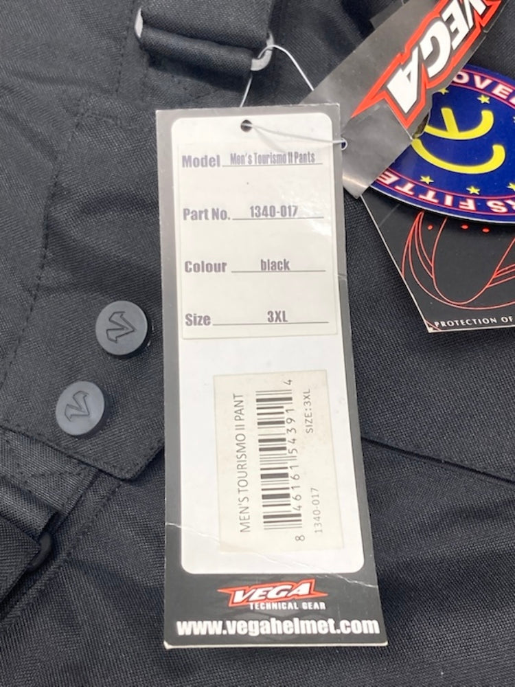 Vega 1340-017 Men's Tourismo II Pants BLK 3XL New Genuine