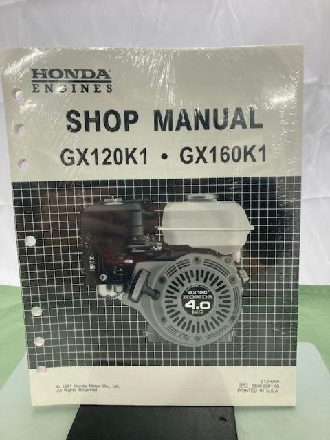 Honda 61ZH700 GX120K1 GX160K1 Shop Manual '91 New Genuine