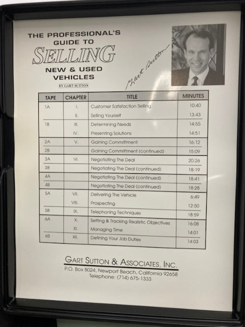 The Professional's Guide to Selling New & Used Vehicles Gart Sutton Complete Set