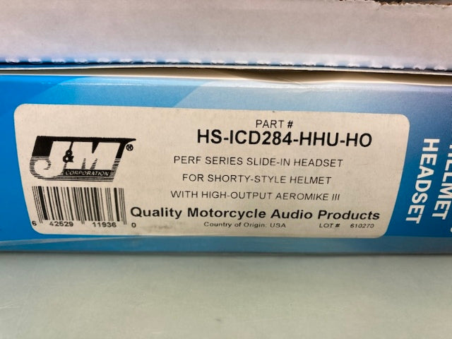 J&M HS-ICD284-HHU-HO Perf Series Slide-In Headset New Genuine
