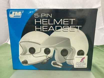 J&M HS-8154B-FF 5-Pin Full Face Stereo Helmet Headset New Genuine