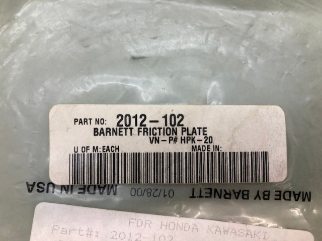 Qty 2 Barnett 2012-102 Friction Plate New Replaces