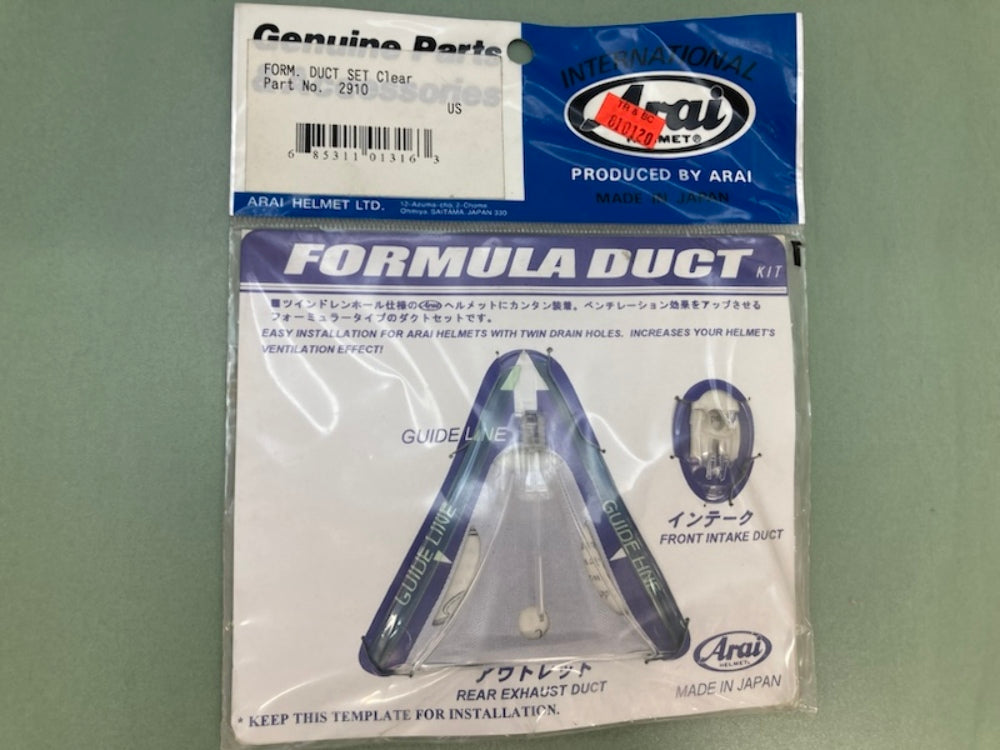 Arai 2910 Formula Duct Set Clear New Genuine