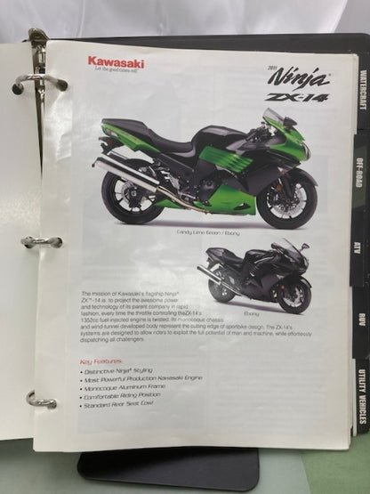Kawasaki Product Sales Guide Binder w/ Spec Sheets 2011 Genuine
