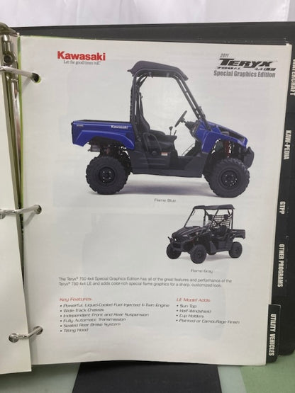 Kawasaki Product Sales Guide Binder w/ Spec Sheets 2011 Genuine
