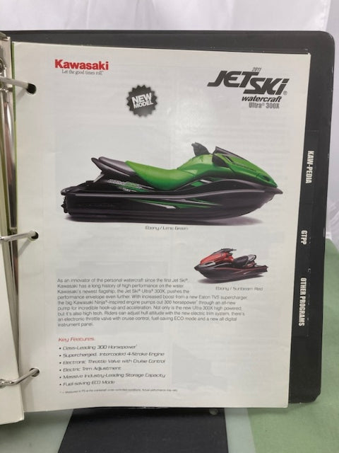 Kawasaki Product Sales Guide Binder w/ Spec Sheets 2011 Genuine