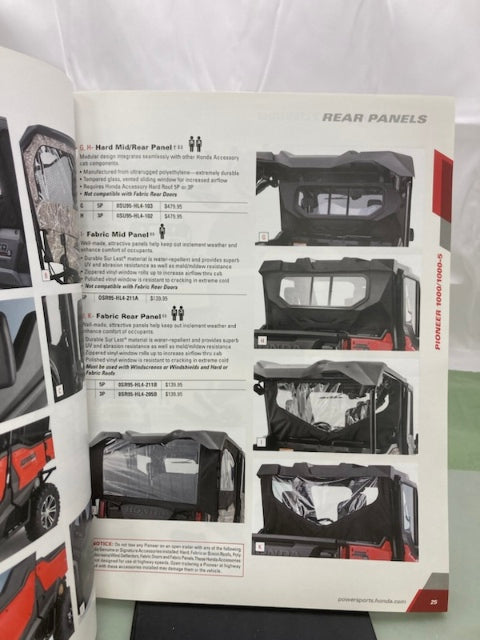 Honda Talon Pioneer ATV Accessories Catalog 2020 Genuine