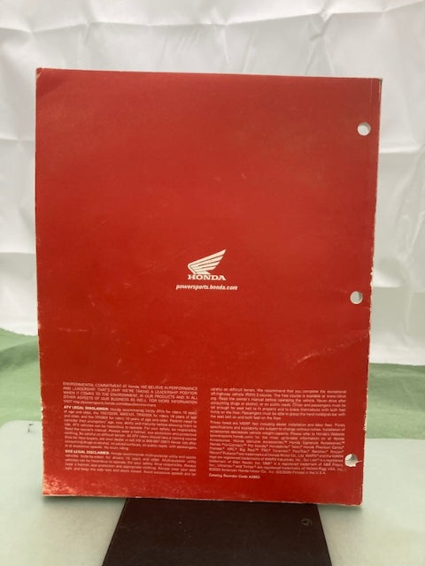 Honda Talon Pioneer ATV Accessories Catalog 2020 Genuine