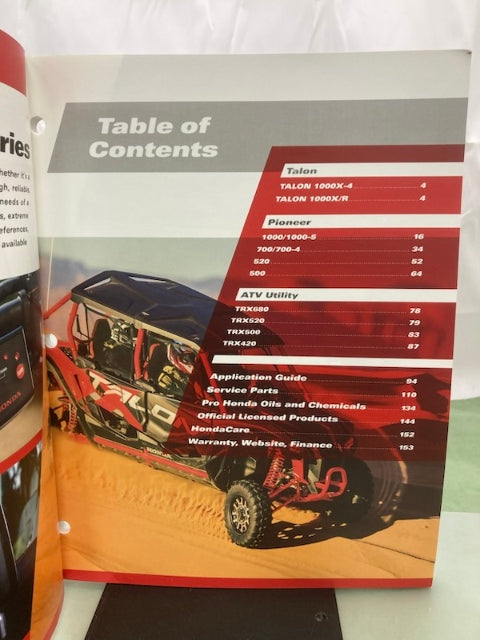 Honda Talon Pioneer ATV Accessories Catalog 2021 Genuine