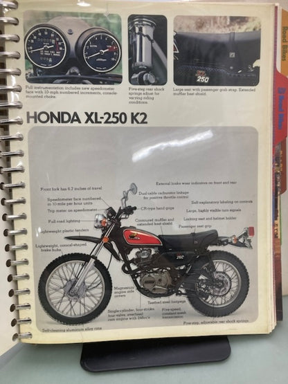 Honda Motorcycle Sales Binder with Spec Sheets 1976 Genuine